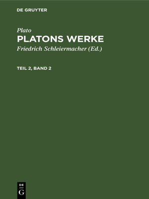 cover image of Platons Werke. Teil 2, Band 2